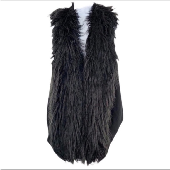 CABI fur vest M black - Picture 1 of 8